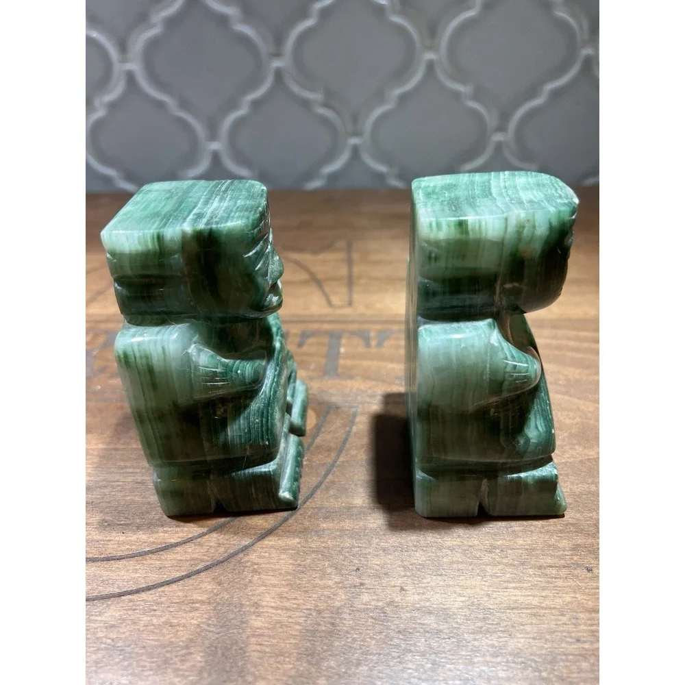 Aztec Style Green‎ Marble Looking Natural Stone Bookends